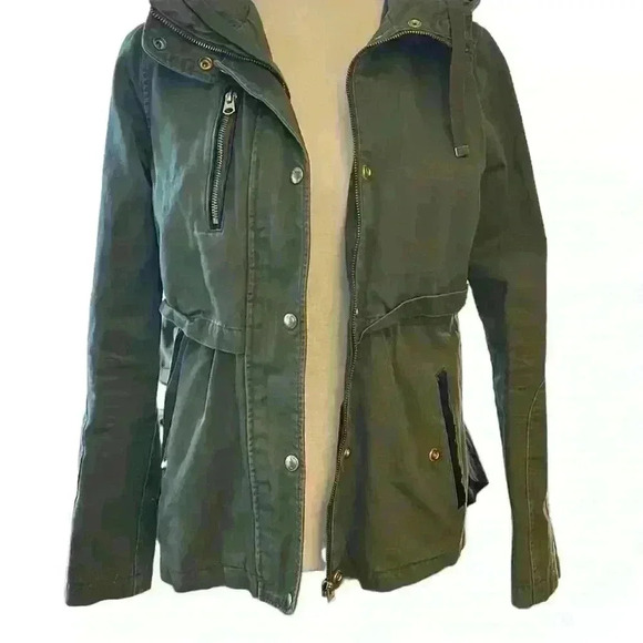 TOPSHOP PETITE Army Green Fisherman Parka Size 4 - Picture 1 of 7